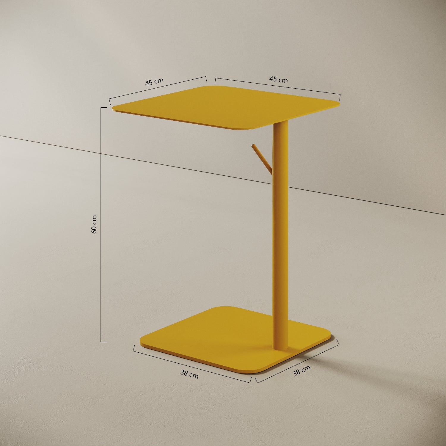 Tavolino da caffè Italia quadrato arancione — dettaglio design e caratteristiche del prodotto