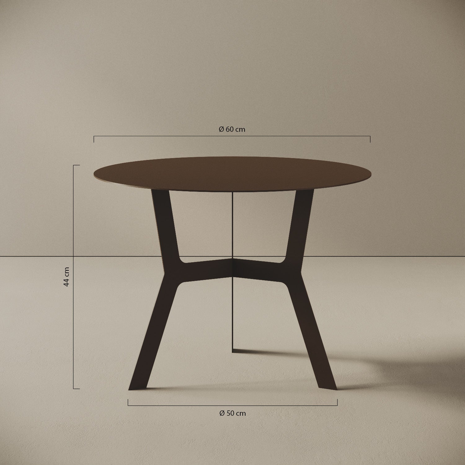 Tavolino da caffè Barcellona alto – misure Ø60 cm H44 cm, ferro verniciato