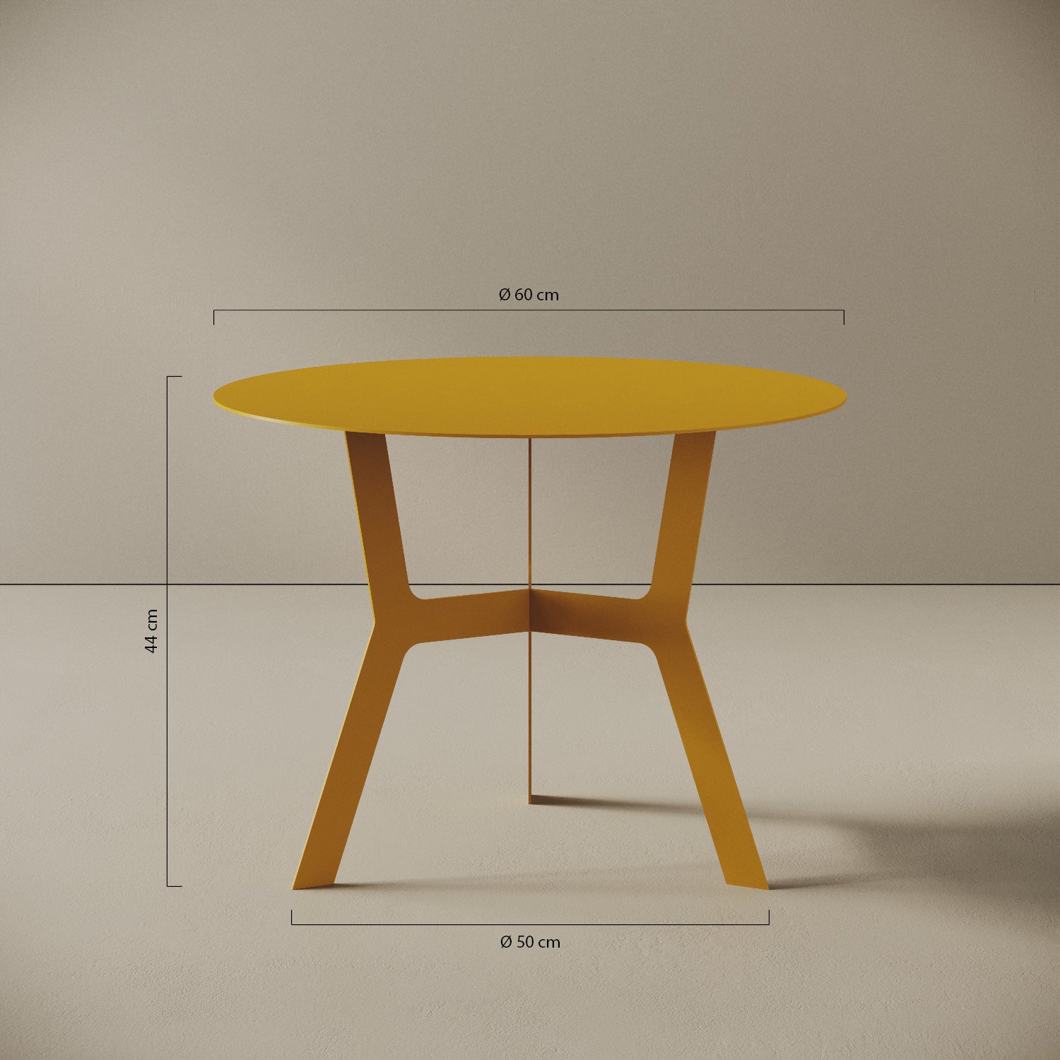 Tavolino da caffè Barcellona alto – misure Ø60 cm H44 cm, ferro verniciato