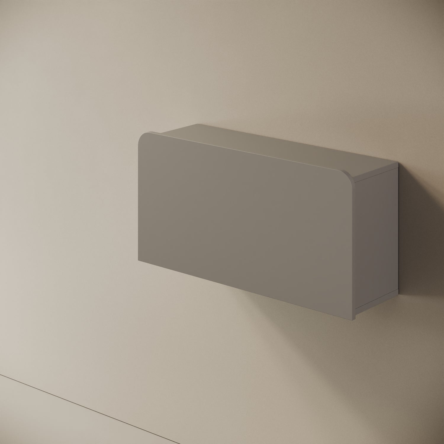 Scrittoio Segno grigio aperto, vista laterale – piano ribaltabile 42 cm, cerniere a vista