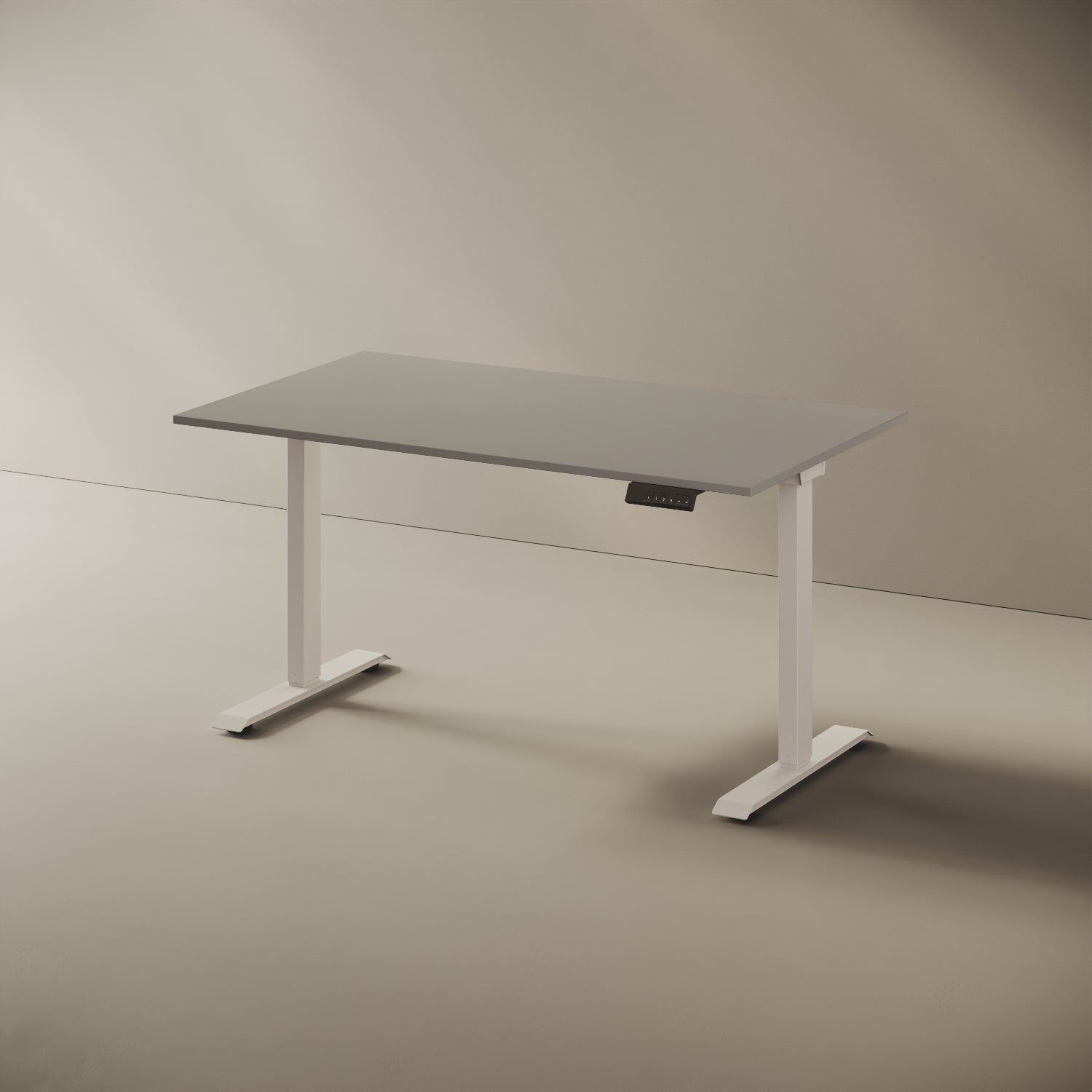 Scrivania Elevabile Up verde 120cm, vista laterale — accento cromatico verde su struttura slim e piano in legno nobilitato