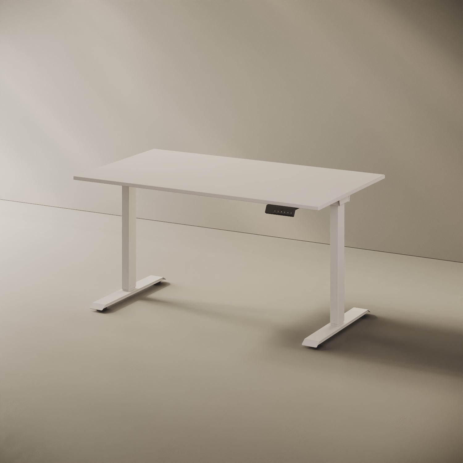 Scrivania Elevabile Up nero 120cm, vista laterale — profilo slim della struttura metallica in finitura nera