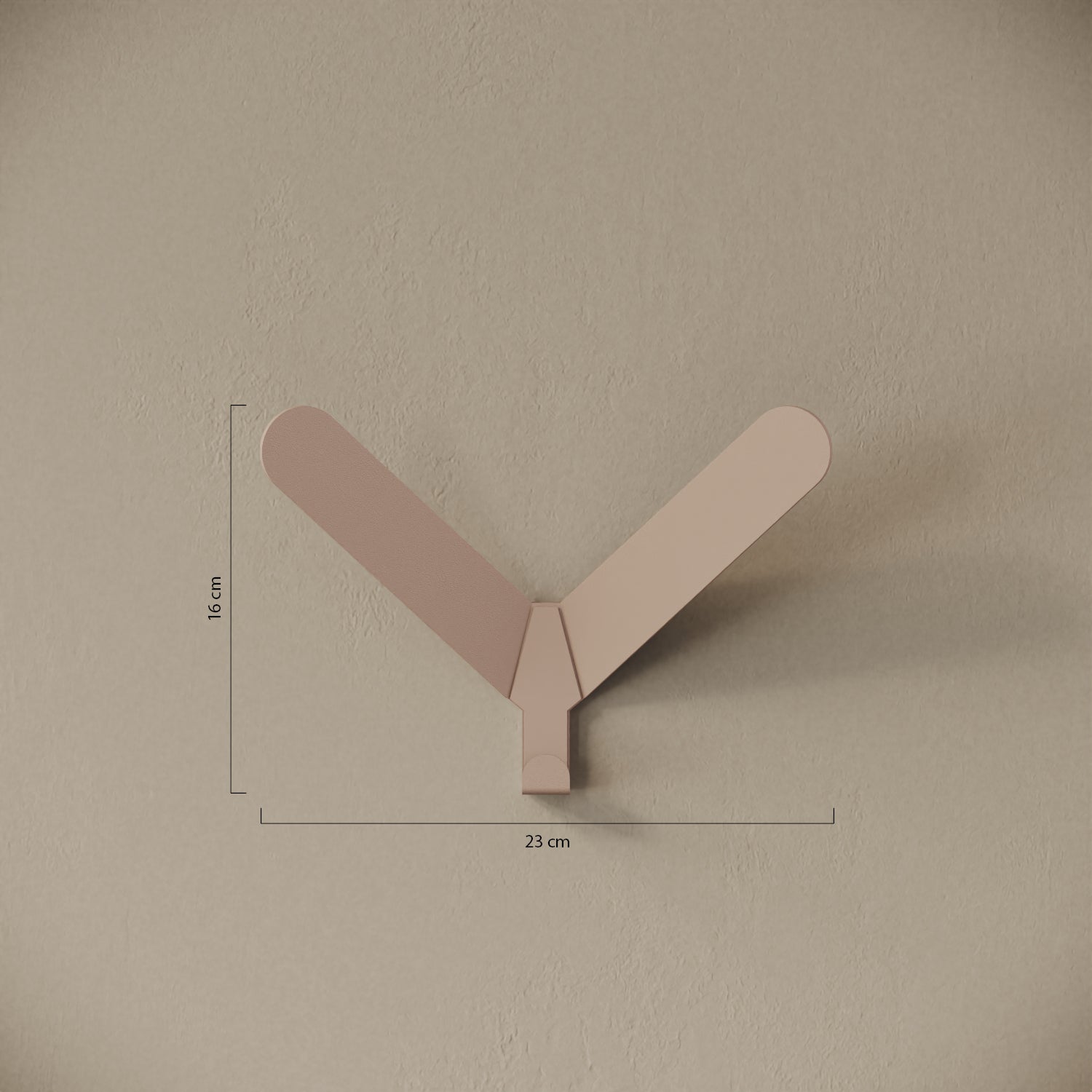 Appendiabiti Praga cipria – misure 23x16 cm, gancio a muro in metallo verniciato