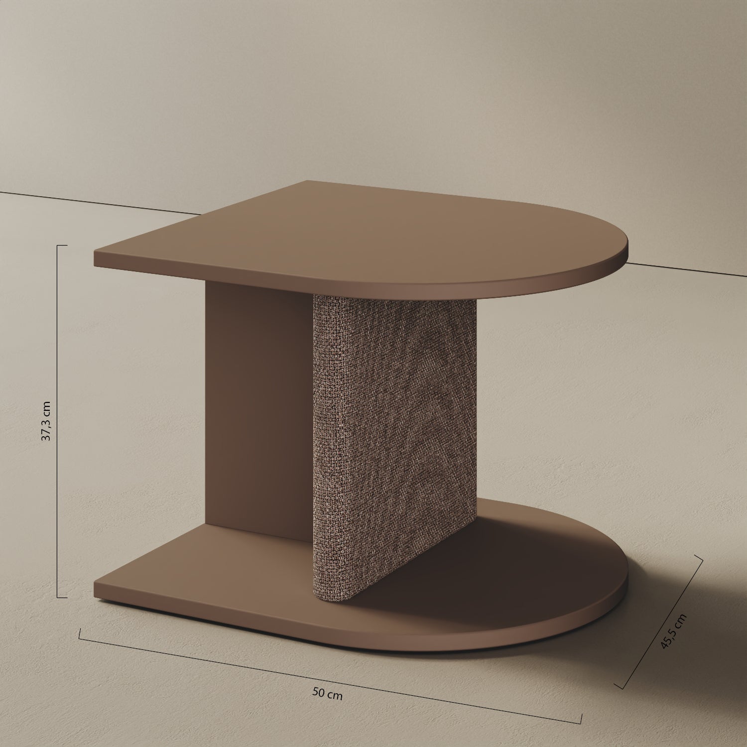 Comodino Strato cappuccino – misure 45,5x50x37,3 cm, legno nobilitato e tessuto coordinato