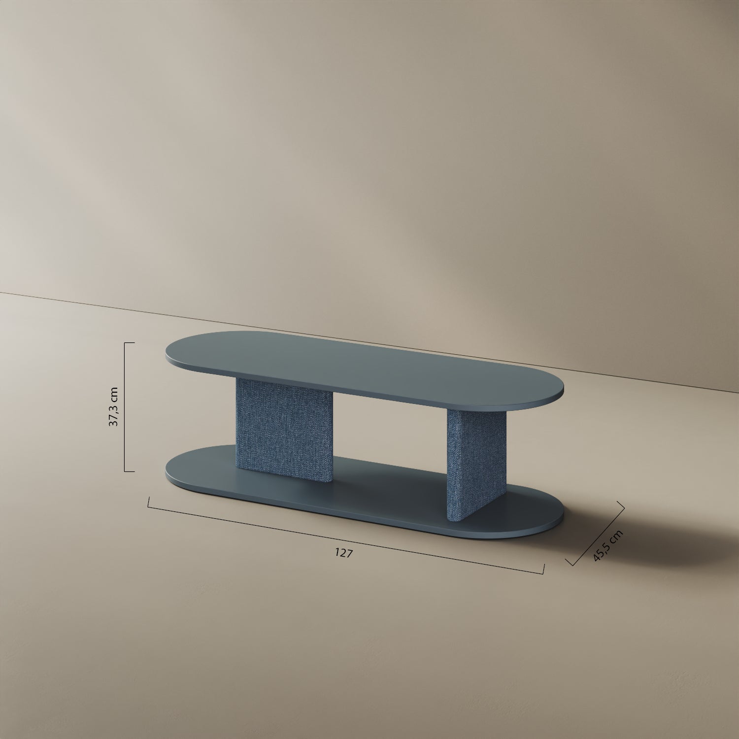 Mobile TV Strato S – misure 127x45,5x37,3 cm, legno nobilitato e tessuto