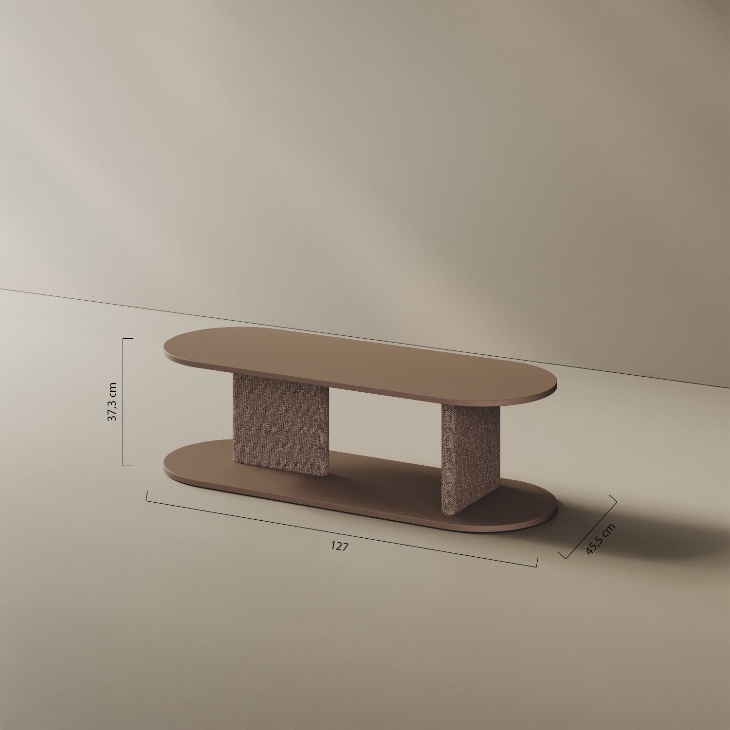 Mobile TV Strato S – misure 127x45,5x37,3 cm, legno nobilitato e tessuto