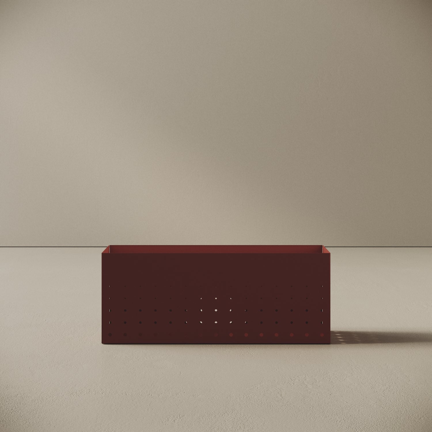 ALL portaoggetti in metallo rosso misura M, vista frontale — struttura metallica verniciata rosso, capacità media per scrivania o credenza