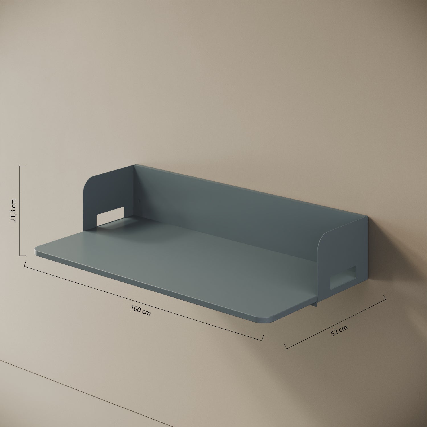 Scrittoio Praga blu – misure 100x52 cm, piano in legno nobilitato e ferro verniciato