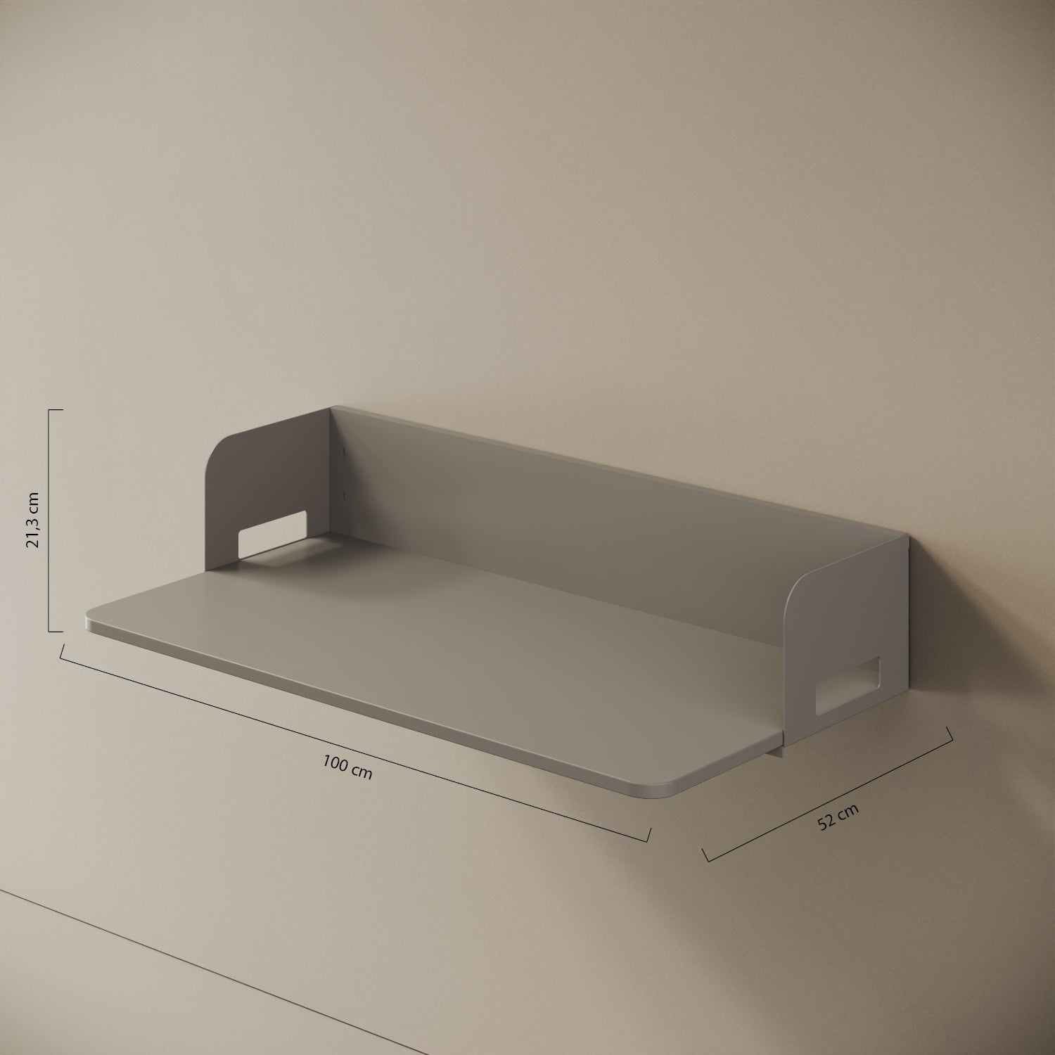 Scrittoio Praga grigio – misure 100x52 cm, piano in legno nobilitato e ferro verniciato