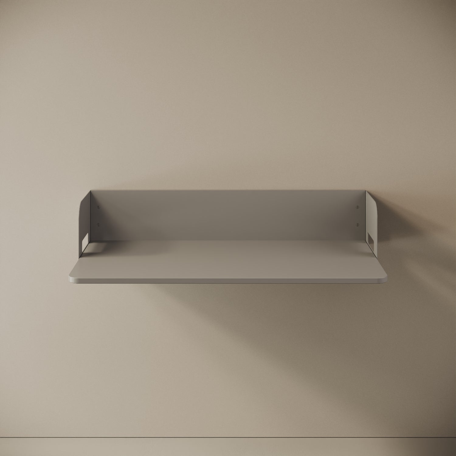 Scrittoio a parete Praga grigio, vista frontale – ferro verniciato e legno nobilitato 100x52 cm