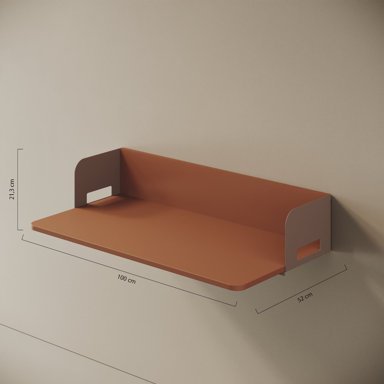 Scrittoio Praga red curry – misure 100x52 cm, piano in legno nobilitato e ferro verniciato