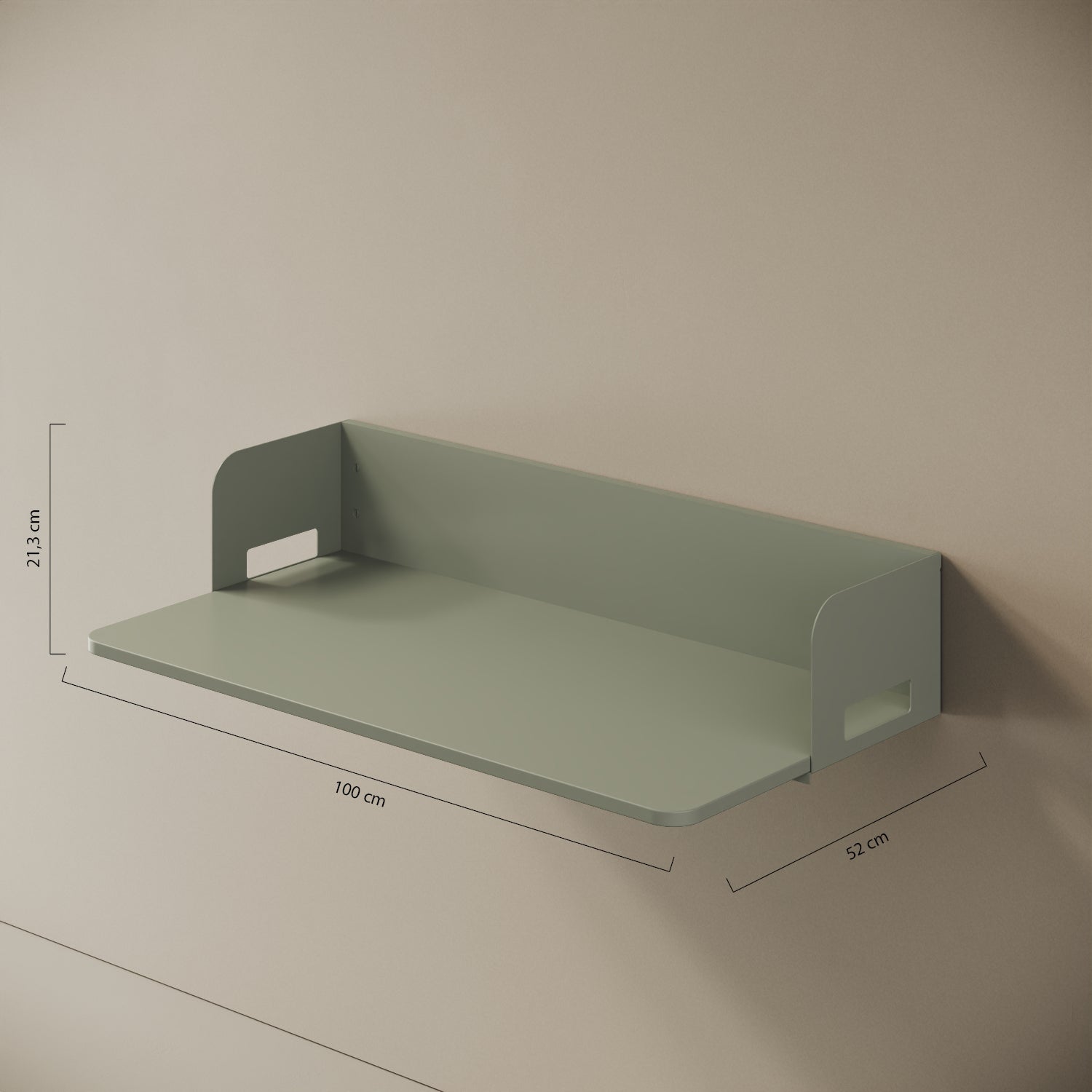 Scrittoio Praga verde – misure 100x52 cm, piano in legno nobilitato e ferro verniciato