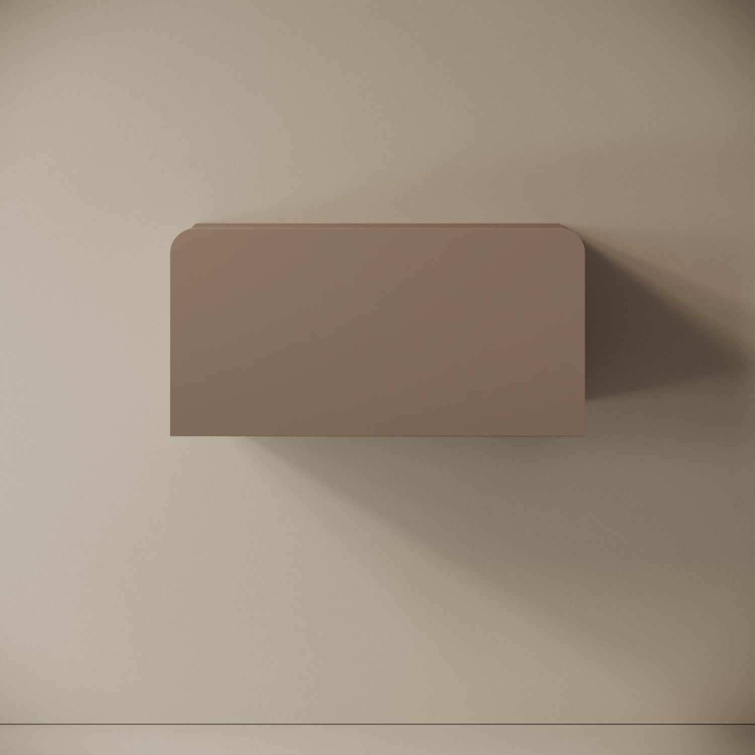 Scrittoio Segno cappuccino chiuso, vista frontale – mensola 84x29x42 cm, melaminico