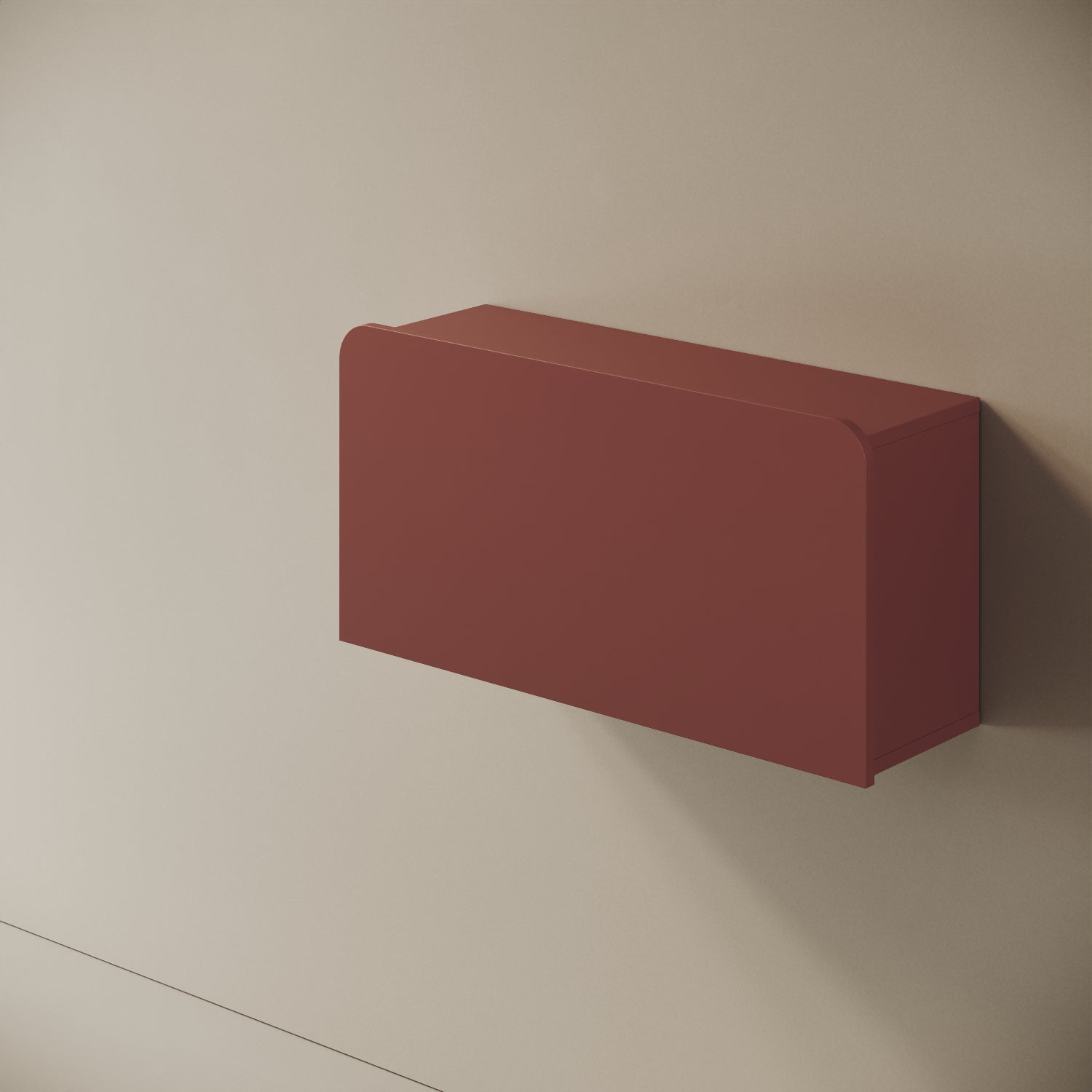 Scrittoio Segno rosso chiuso, vista laterale – profilo 29 cm a parete
