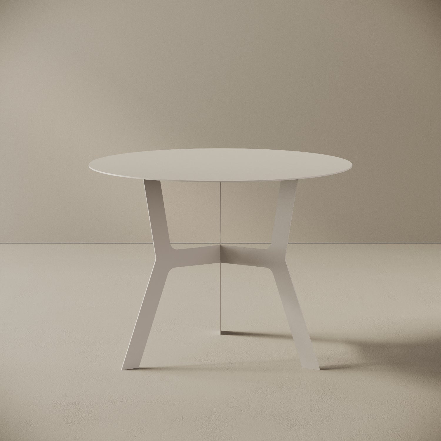 Tavolino da caffè Barcellona bianco alto, vista frontale – ferro verniciato Ø60 cm H44 cm