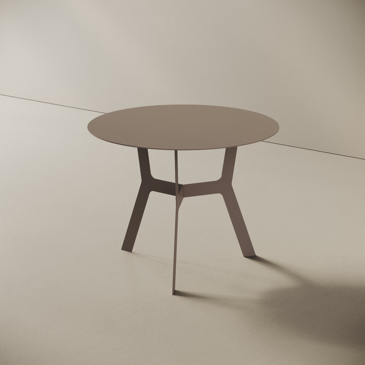 Tavolino da caffè Barcellona grigio alto, vista laterale – ferro verniciato Ø60 cm H44 cm