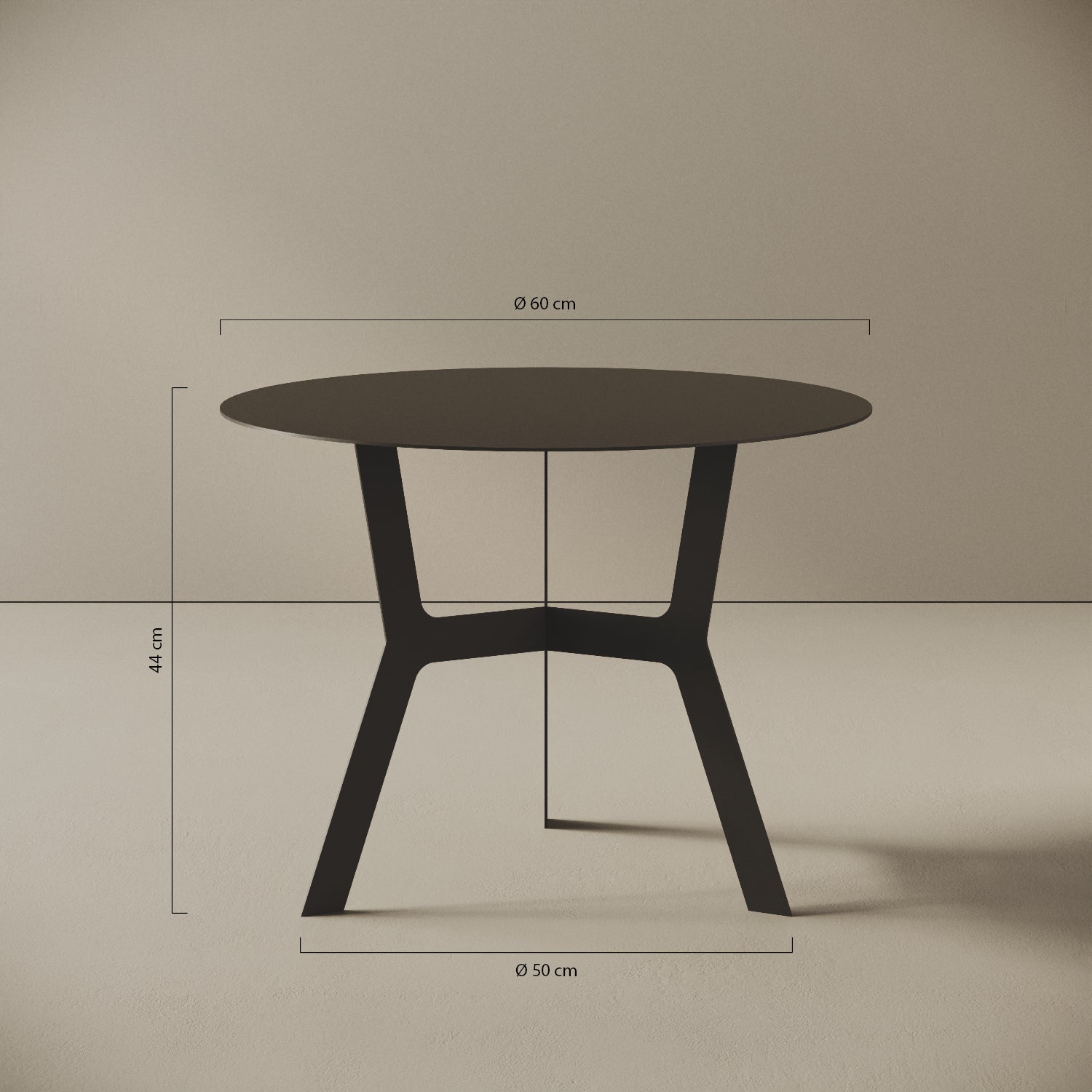 Tavolino da caffè Barcellona alto – misure Ø60 cm H44 cm, ferro verniciato