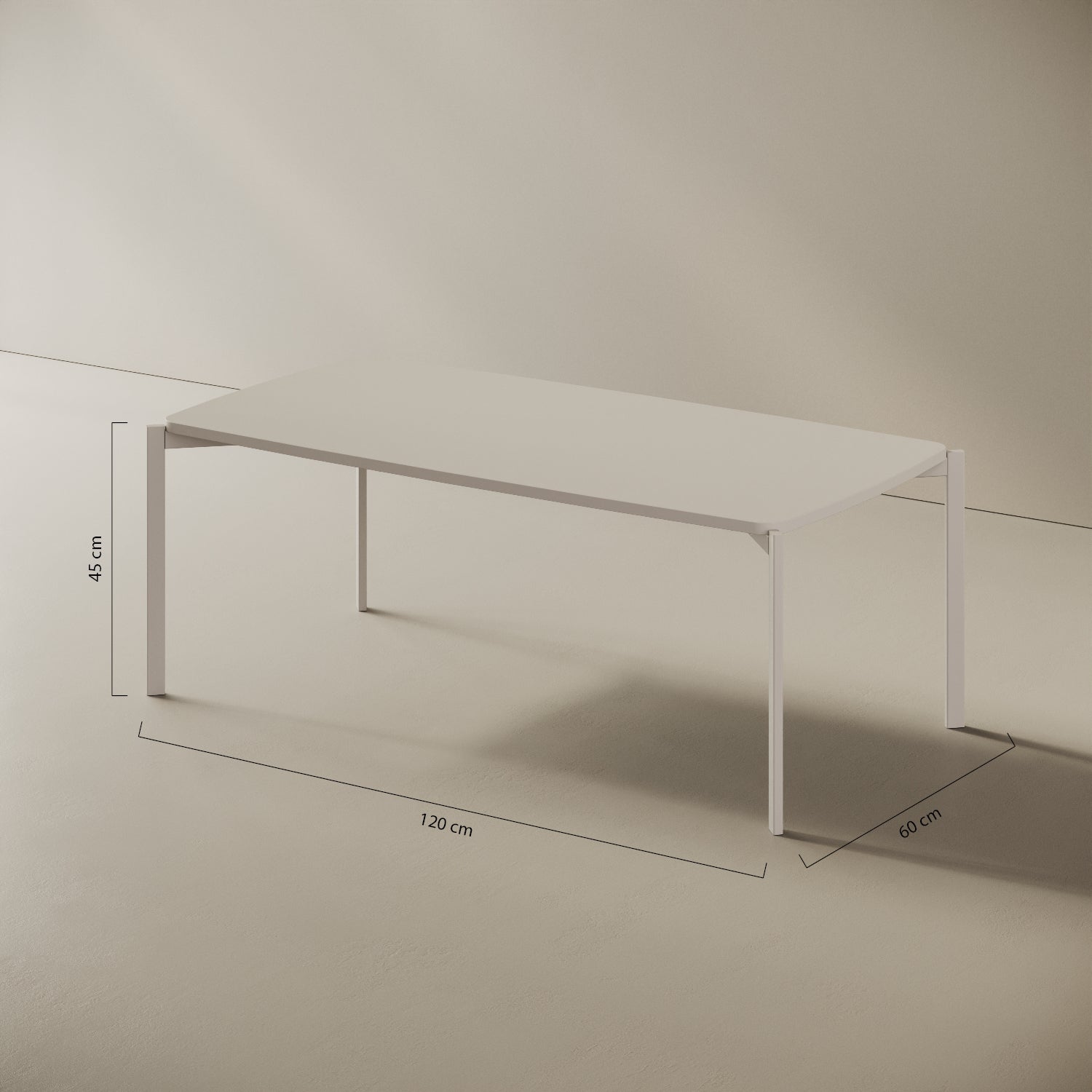 Tavolino Lisbona alto – misure 120x60 cm H44 cm, ferro verniciato e legno nobilitato