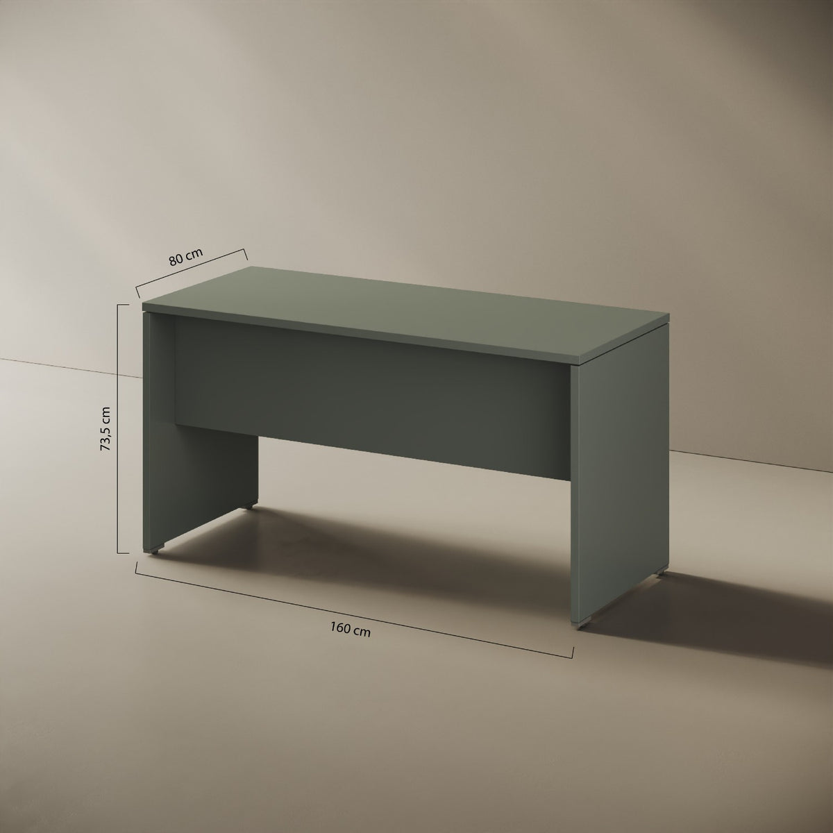 Scrivania OXI — caratteristiche costruttive della struttura pannellata con piano in legno nobilitato 25 mm