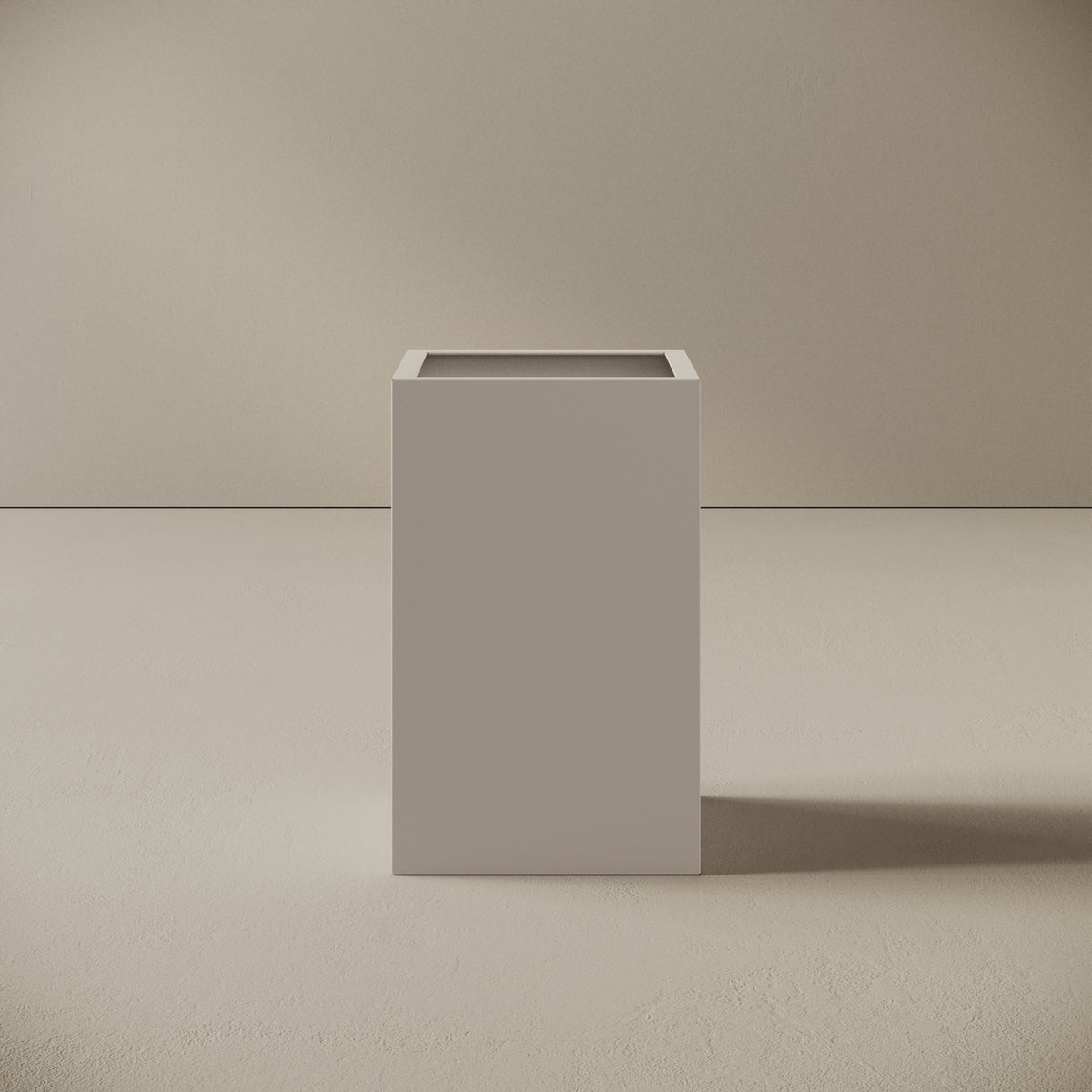 Cestino ALL in metallo bianco, vista frontale — struttura metallica verniciata bianco opaco per ambiente minimal