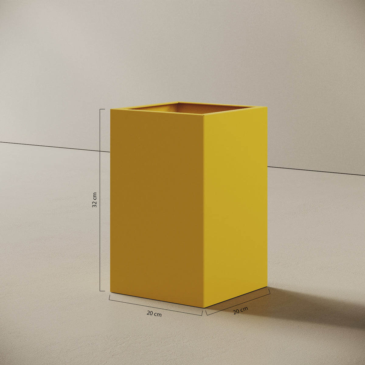 Cestino ALL — dettaglio finitura giallo e struttura in acciaio verniciato resistente all'usura quotidiana