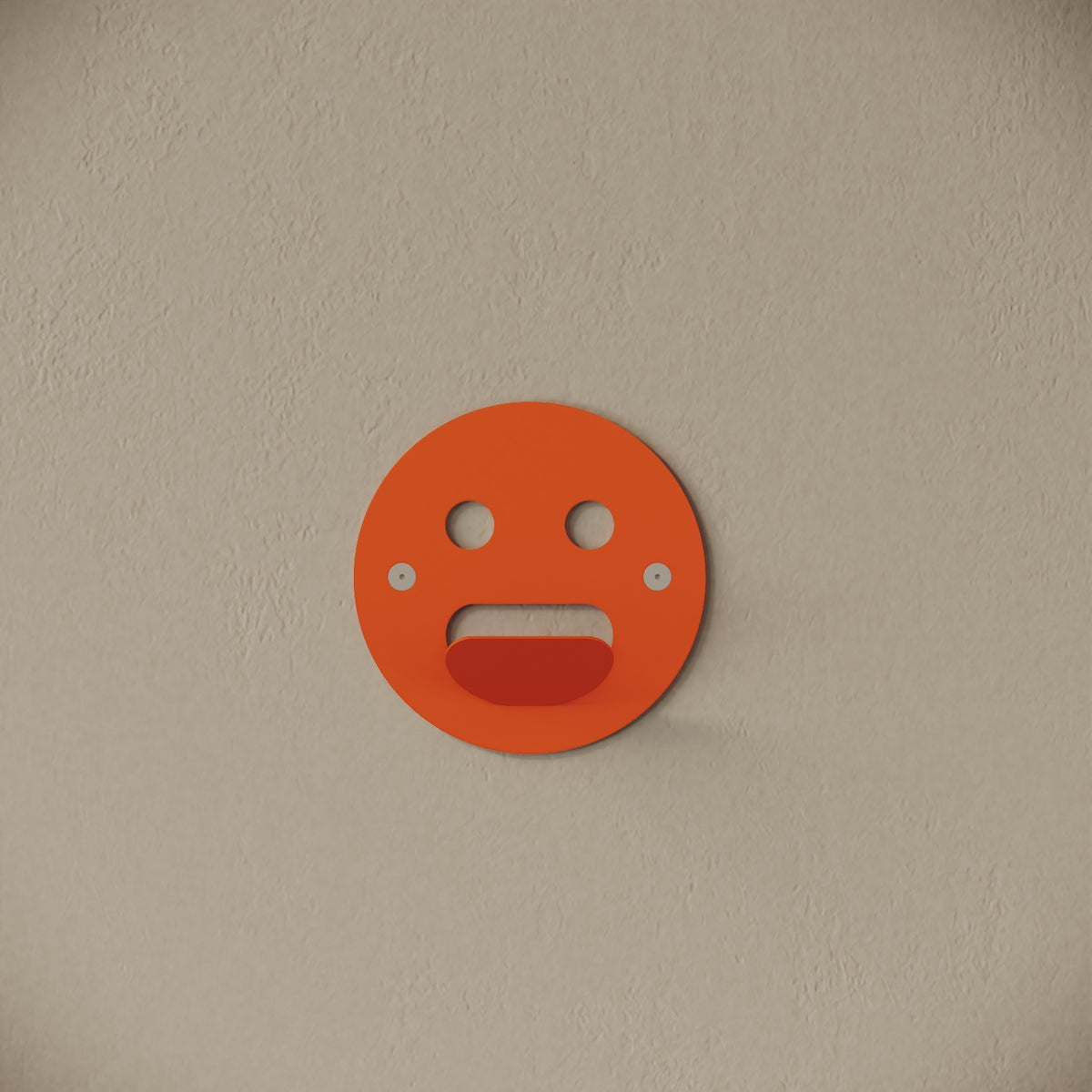 Appendiabiti da muro Smile arancione, vista frontale – ferro verniciato, gancio integrato