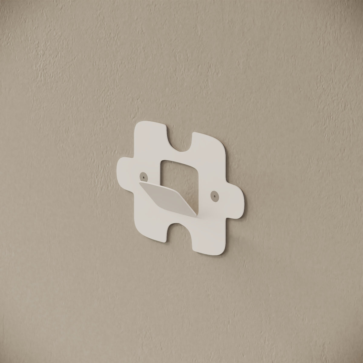Appendiabiti da muro Puzzle bianco, vista laterale – ferro verniciato, gancio integrato
