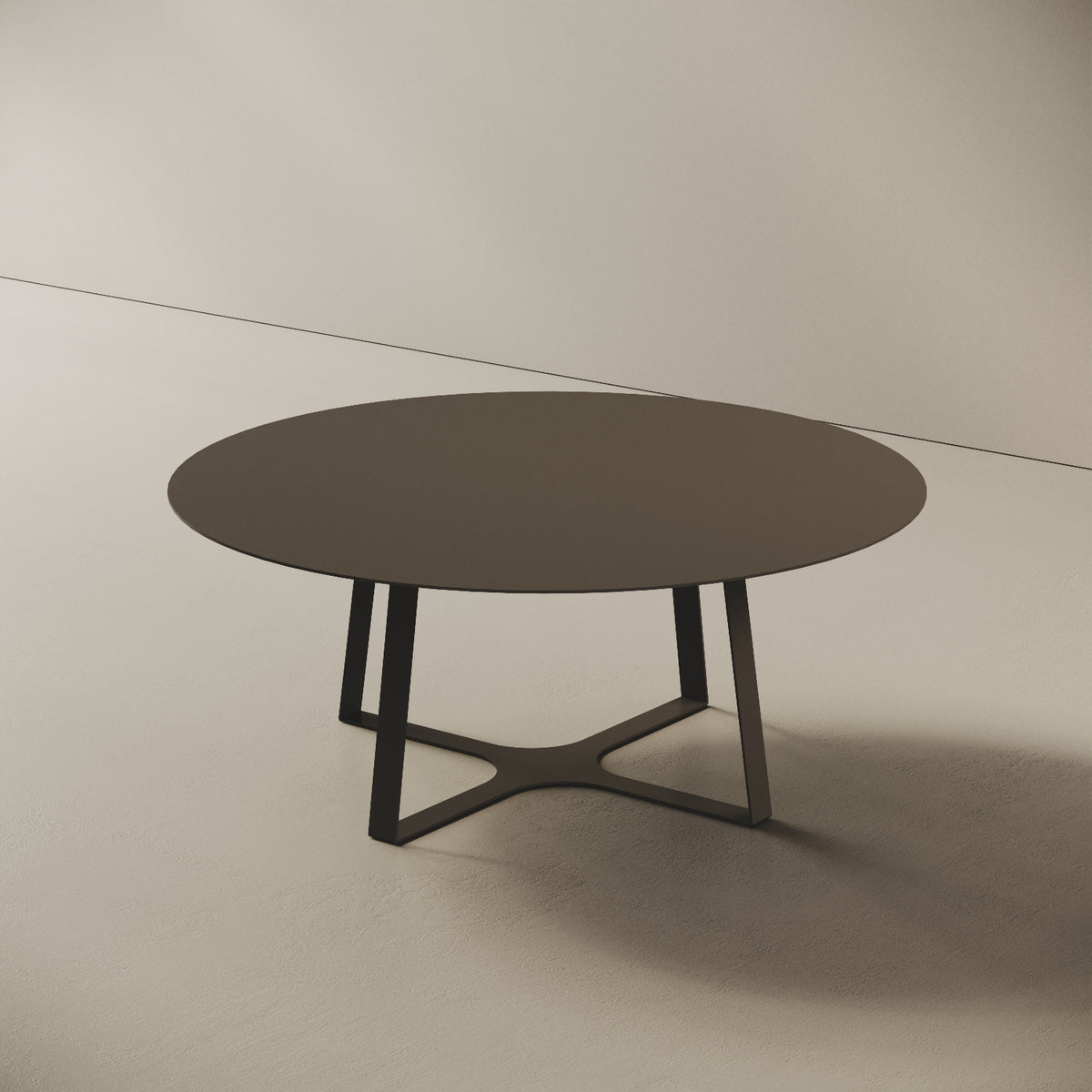 Tavolino da caffè Japan nero L, vista laterale – struttura geometrica in ferro verniciato nero