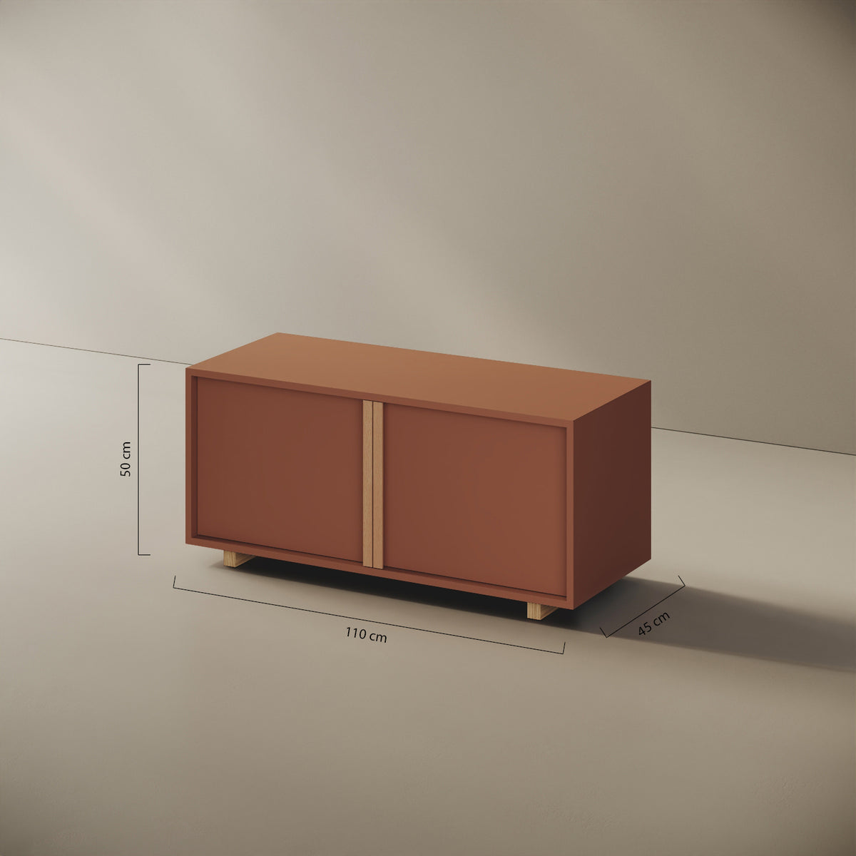 Mobile TV ILE red curry taglia S — scheda tecnica e caratteristiche del design di Mario Alessiani in legno nobilitato