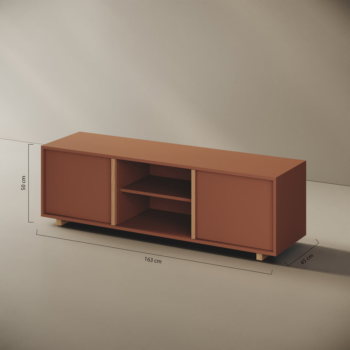 Mobile TV ILE red curry taglia L — scheda tecnica e caratteristiche del design di Mario Alessiani in legno nobilitato
