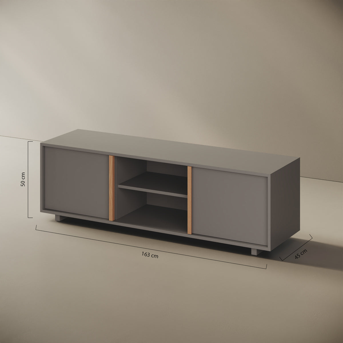 Mobile TV ILE grigio taglia L — scheda tecnica e caratteristiche del design di Mario Alessiani in legno nobilitato