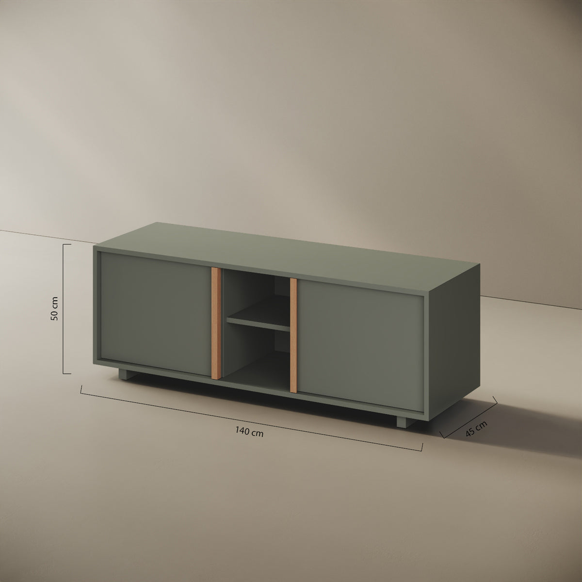Mobile TV ILE verde taglia M — scheda tecnica e caratteristiche del design di Mario Alessiani in legno nobilitato