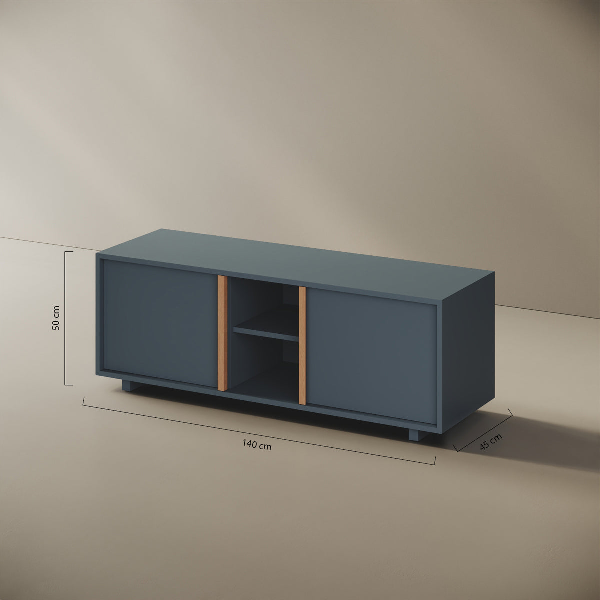 Mobile TV ILE blu taglia M — scheda tecnica e caratteristiche del design di Mario Alessiani in legno nobilitato