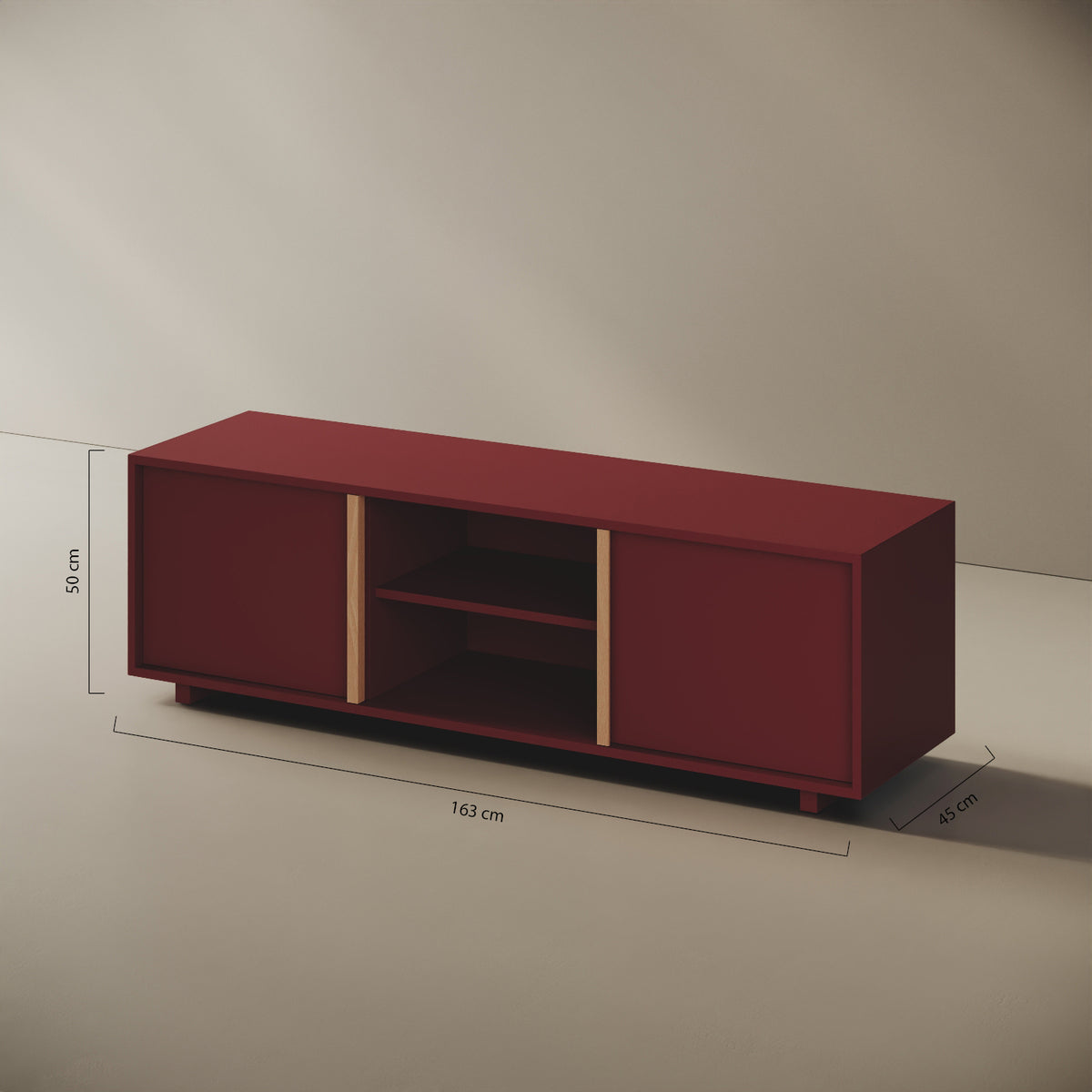 Mobile TV ILE rosso taglia L — scheda tecnica e caratteristiche del design di Mario Alessiani in legno nobilitato