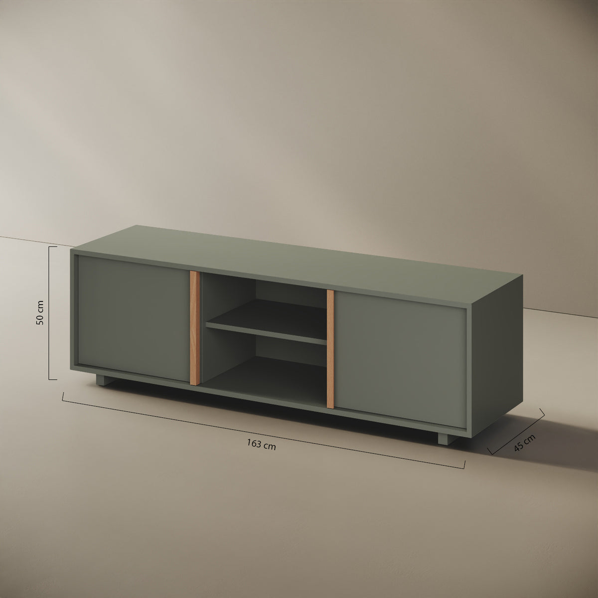 Mobile TV ILE verde taglia L — scheda tecnica e caratteristiche del design di Mario Alessiani in legno nobilitato