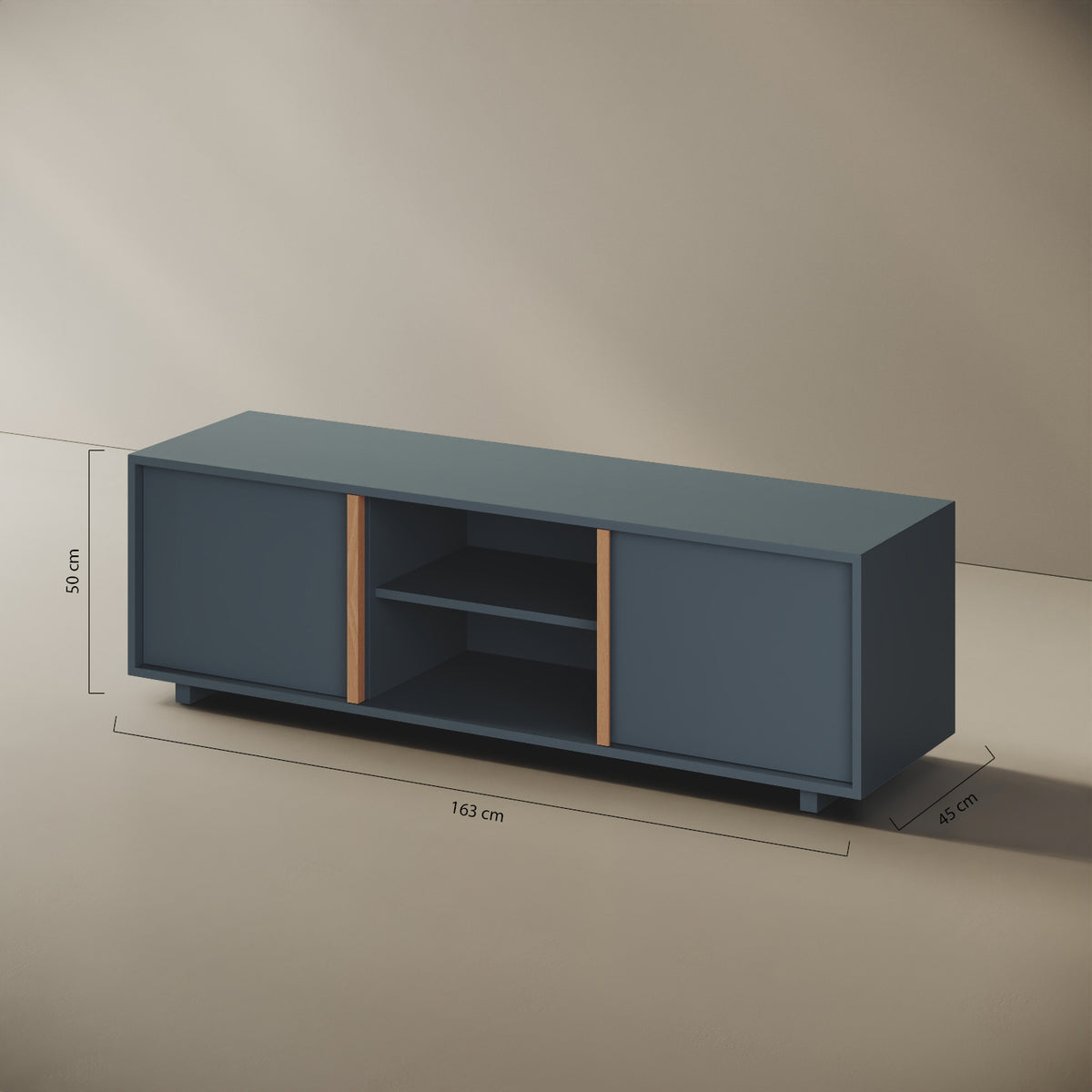 Mobile TV ILE blu taglia L — scheda tecnica e caratteristiche del design di Mario Alessiani in legno nobilitato