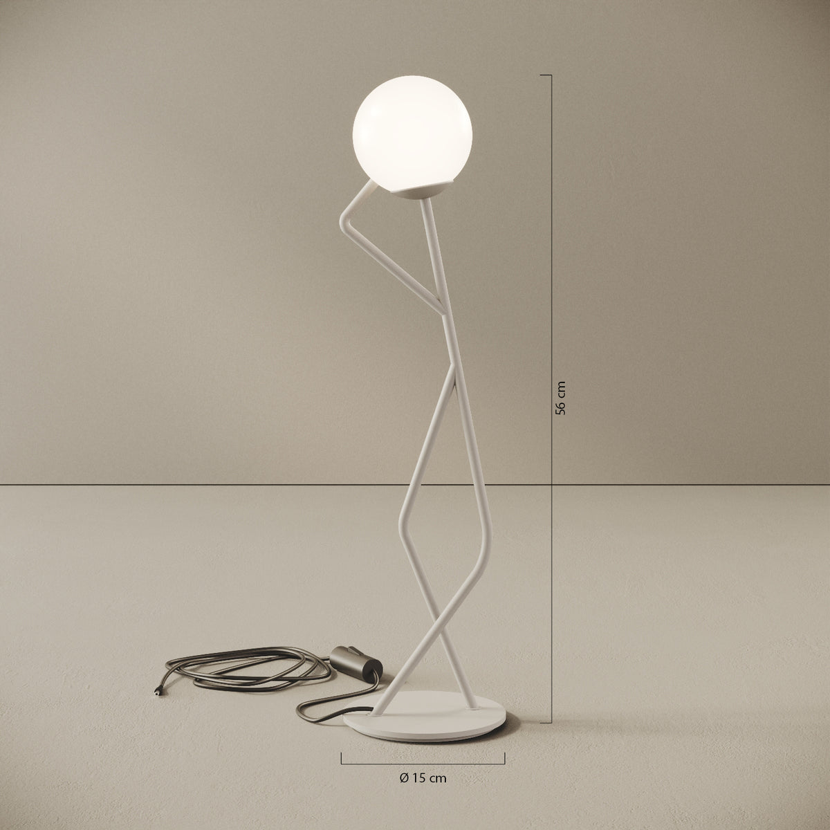 OMINO lampada da tavolo bianco finitura Poser — caratteristiche e design della collezione OMINI di Kevin Chu in ottone verniciato bianco