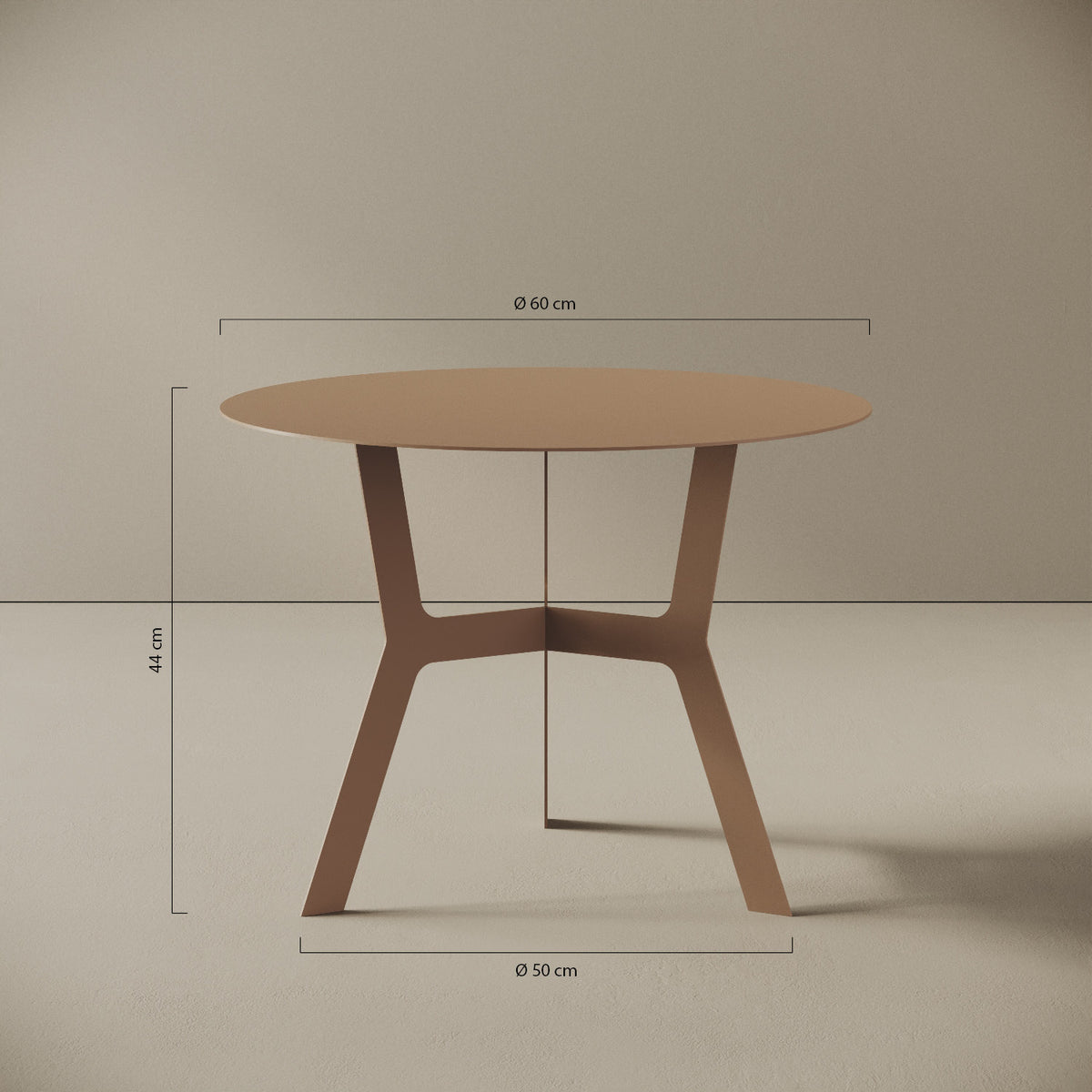 Tavolino da caffè Barcellona alto – misure Ø60 cm H44 cm, ferro verniciato