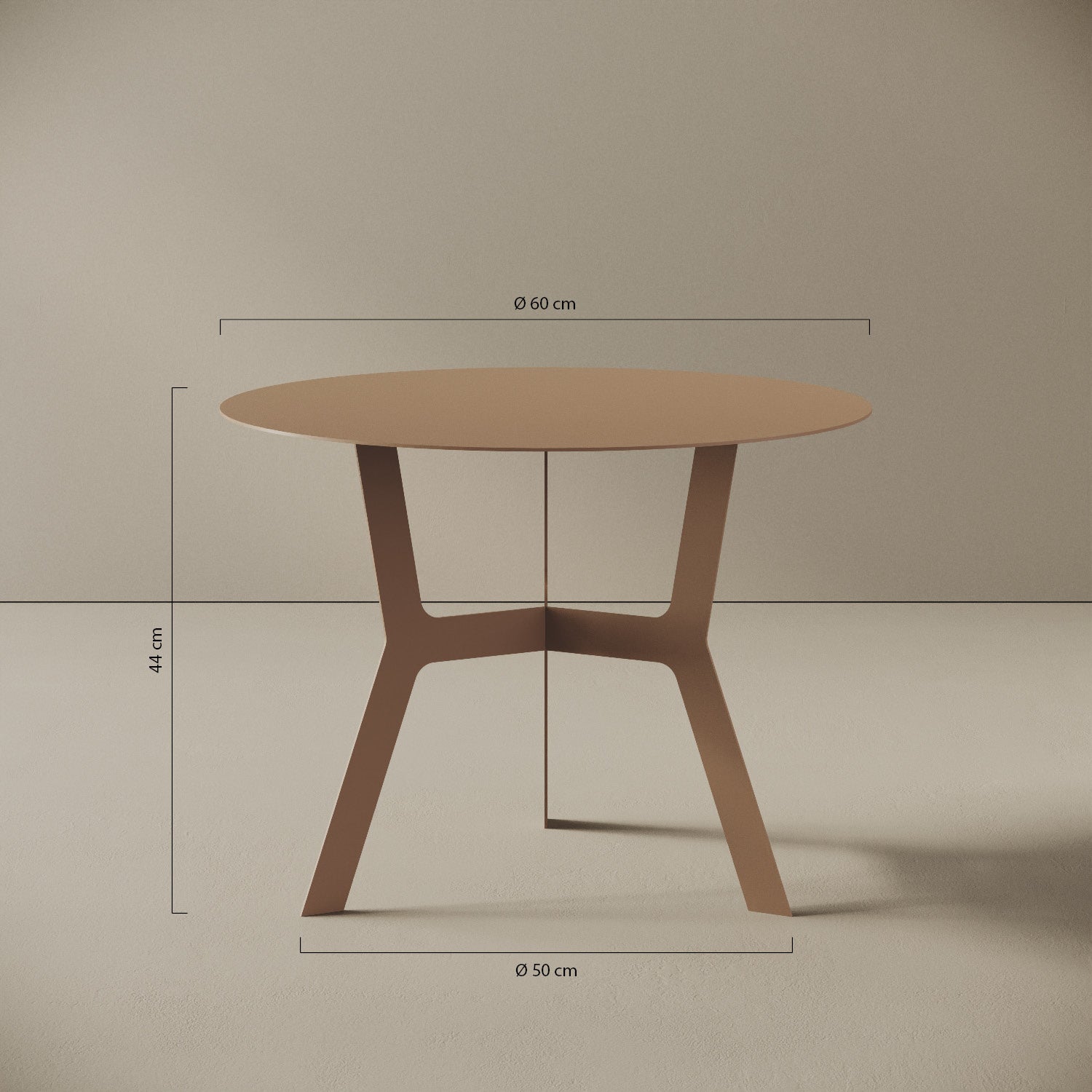 Tavolino da caffè Barcellona alto – misure Ø60 cm H44 cm, ferro verniciato
