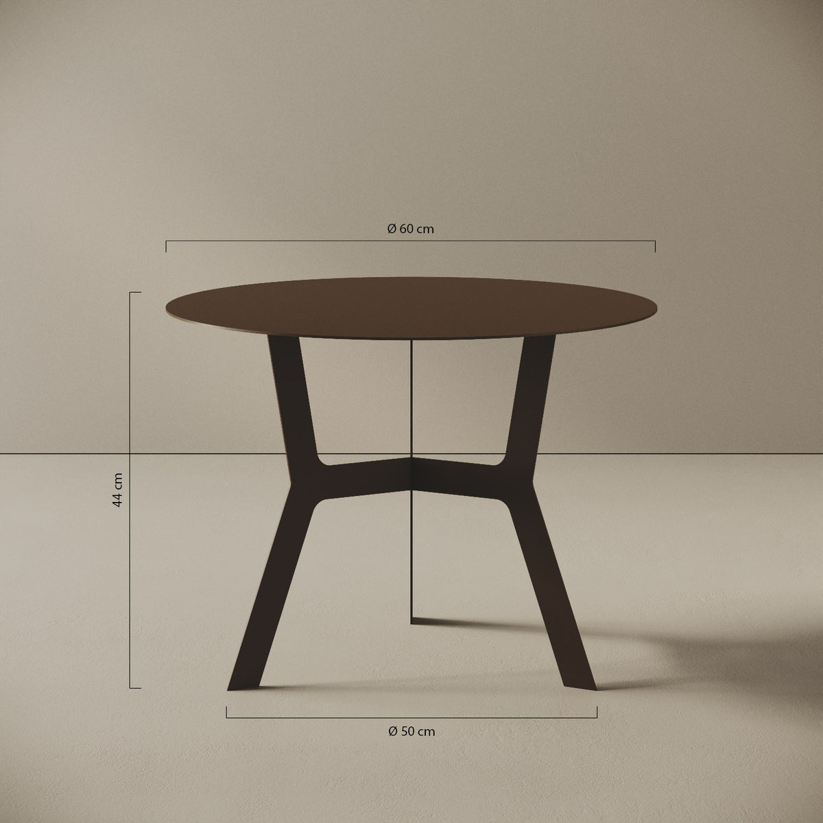 Tavolino da caffè Barcellona alto – misure Ø60 cm H44 cm, ferro verniciato