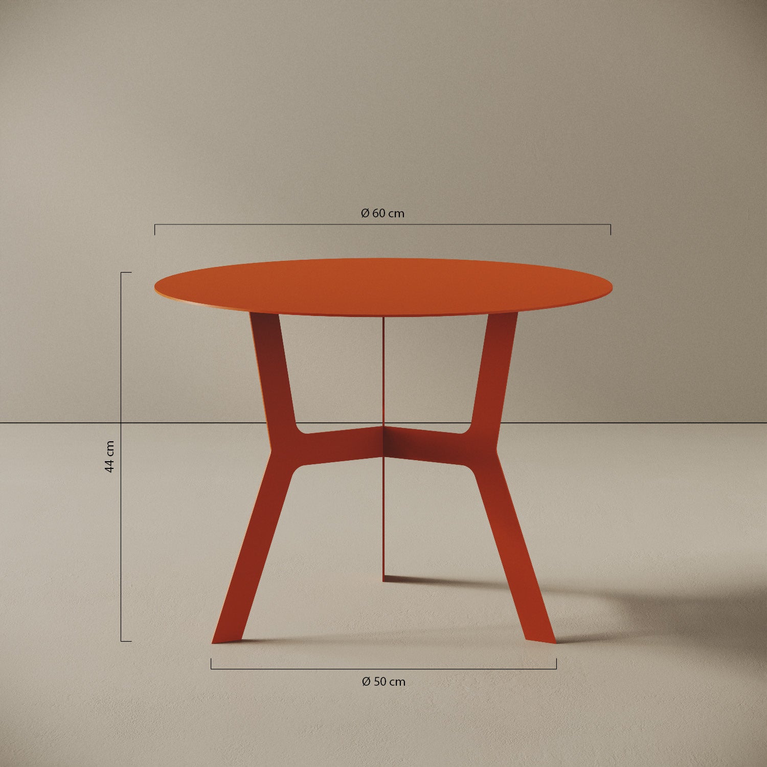 Tavolino da caffè Barcellona alto – misure Ø60 cm H44 cm, ferro verniciato
