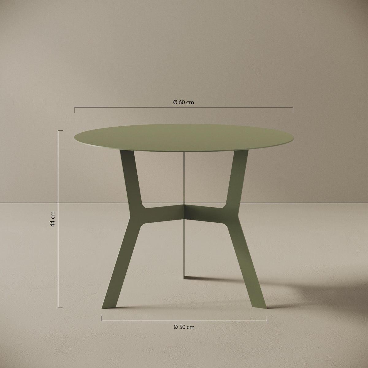Tavolino da caffè Barcellona alto – misure Ø60 cm H44 cm, ferro verniciato