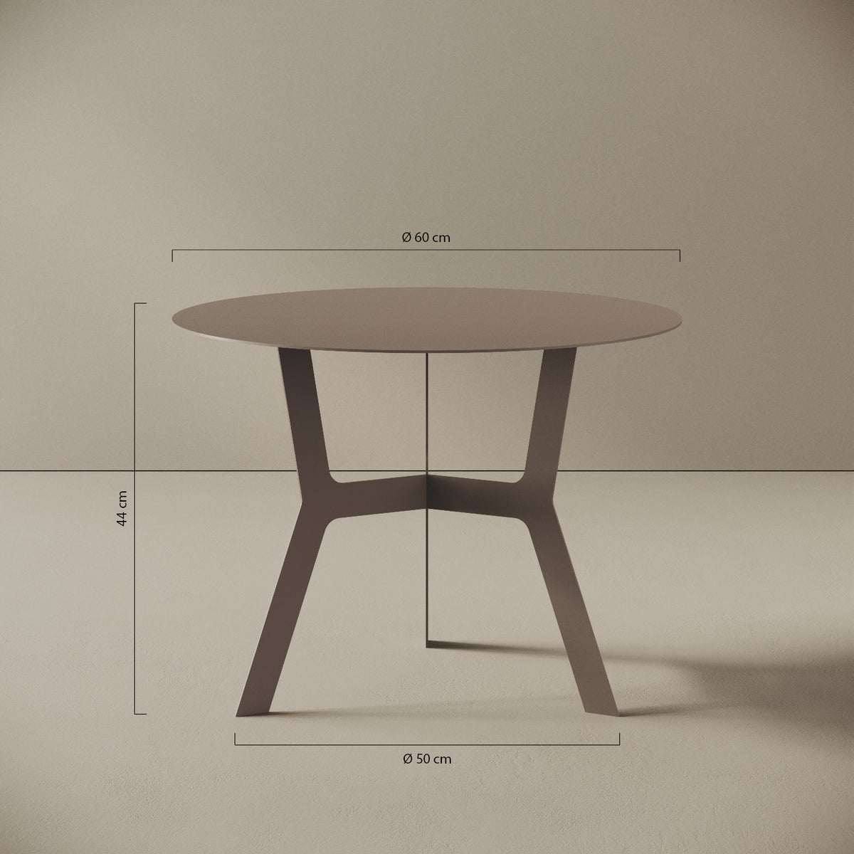 Tavolino da caffè Barcellona alto – misure Ø60 cm H44 cm, ferro verniciato