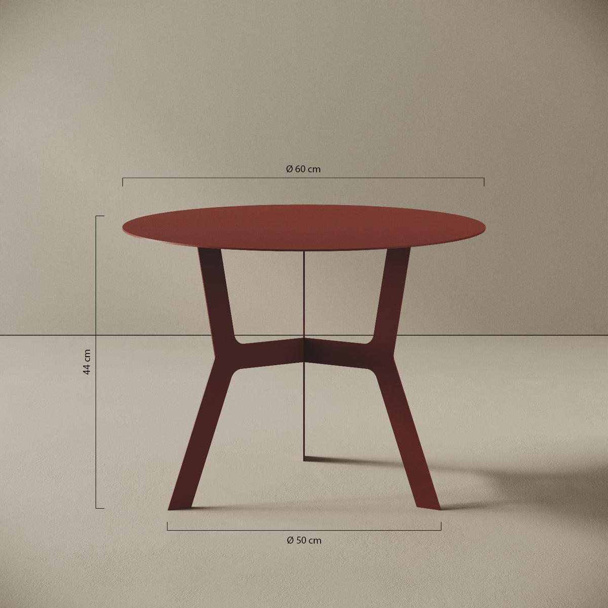 Tavolino da caffè Barcellona alto – misure Ø60 cm H44 cm, ferro verniciato