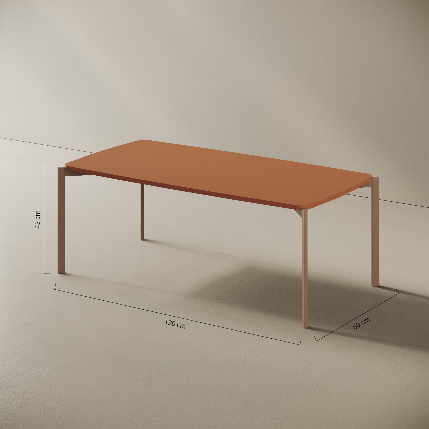 Tavolino Lisbona alto – misure 120x60 cm H44 cm, ferro verniciato e legno nobilitato