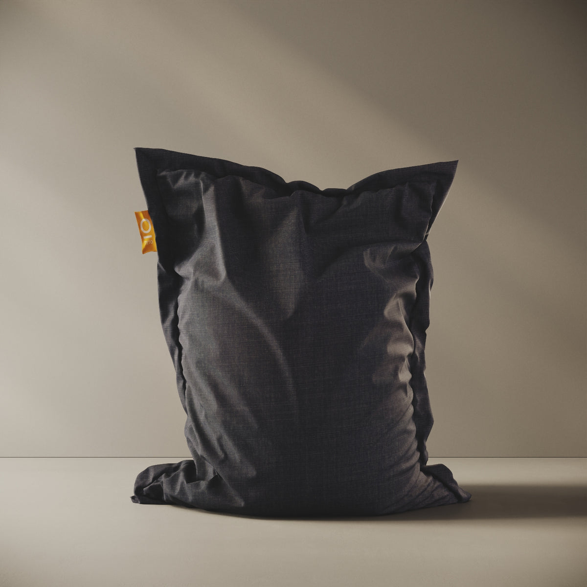 BeanB poltrona a sacco jeans L, vista frontale — rivestimento in denim resistente, 120x150 cm