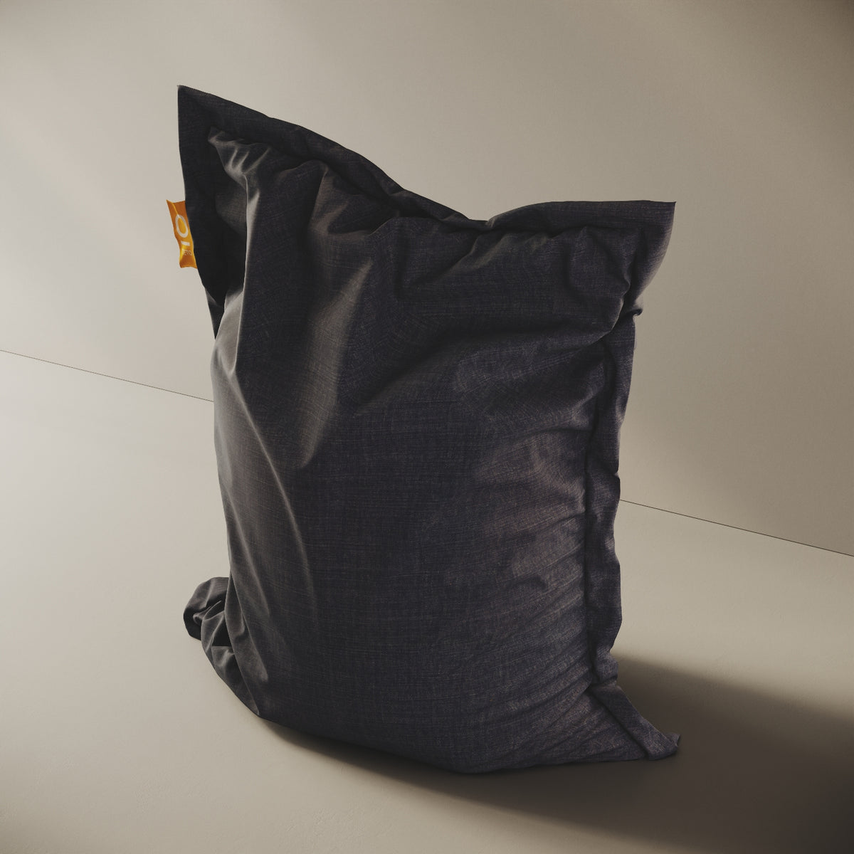 BeanB poltrona a sacco jeans L, vista laterale — tessuto denim robusto e dal look contemporaneo