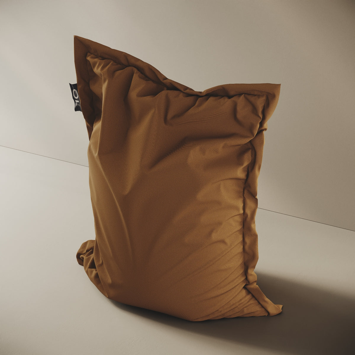 BeanB poltrona a sacco tabacco L, vista laterale — imbottitura in palline EPS, formato 120x150 cm