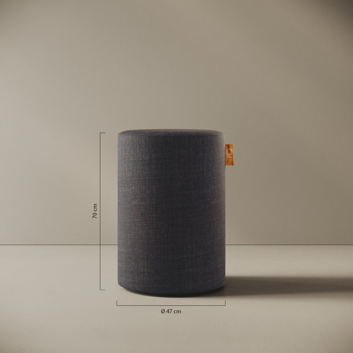 Pouf Comodo jeans taglia M — dettaglio del rivestimento in denim robusto
