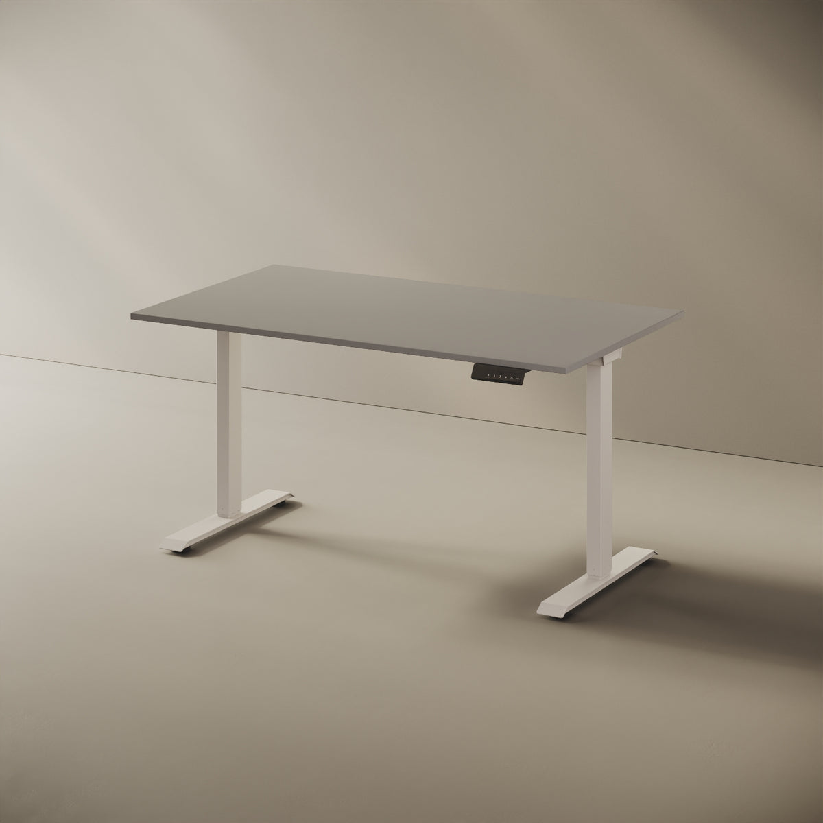 Scrivania Elevabile Up verde 120cm, vista laterale — accento cromatico verde su struttura slim e piano in legno nobilitato